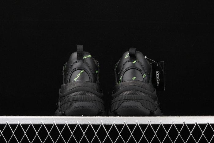 bl triple s black trainers green letters h903p80817