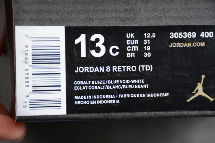 air jordan 8 kids retro snow blizzard 305369-400