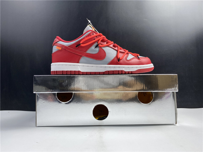 nike dunk low off-white university red - ct0856-600