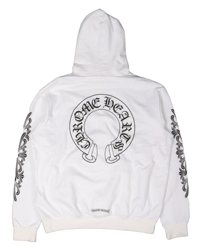 Ch*0me He**ts horseshoe floral zip up hoodie