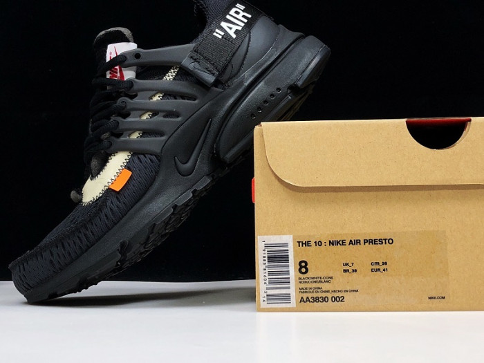 off-white x nike air presto black - aa3830-002