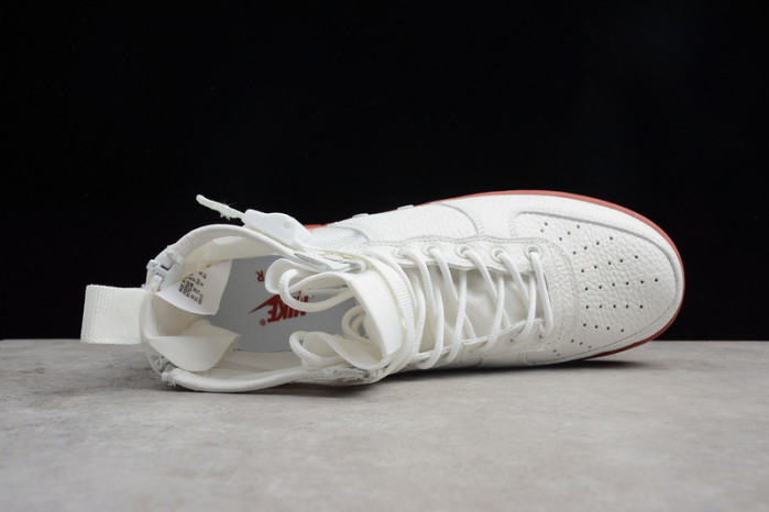 nike sf air force 1 mid "red ivory" white mens - 917753-100