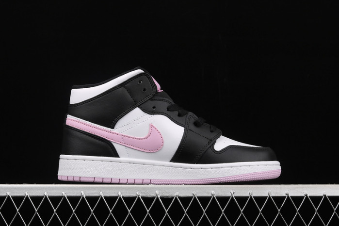 air jordan 1 mid white/light arctic pink-black 555112-103